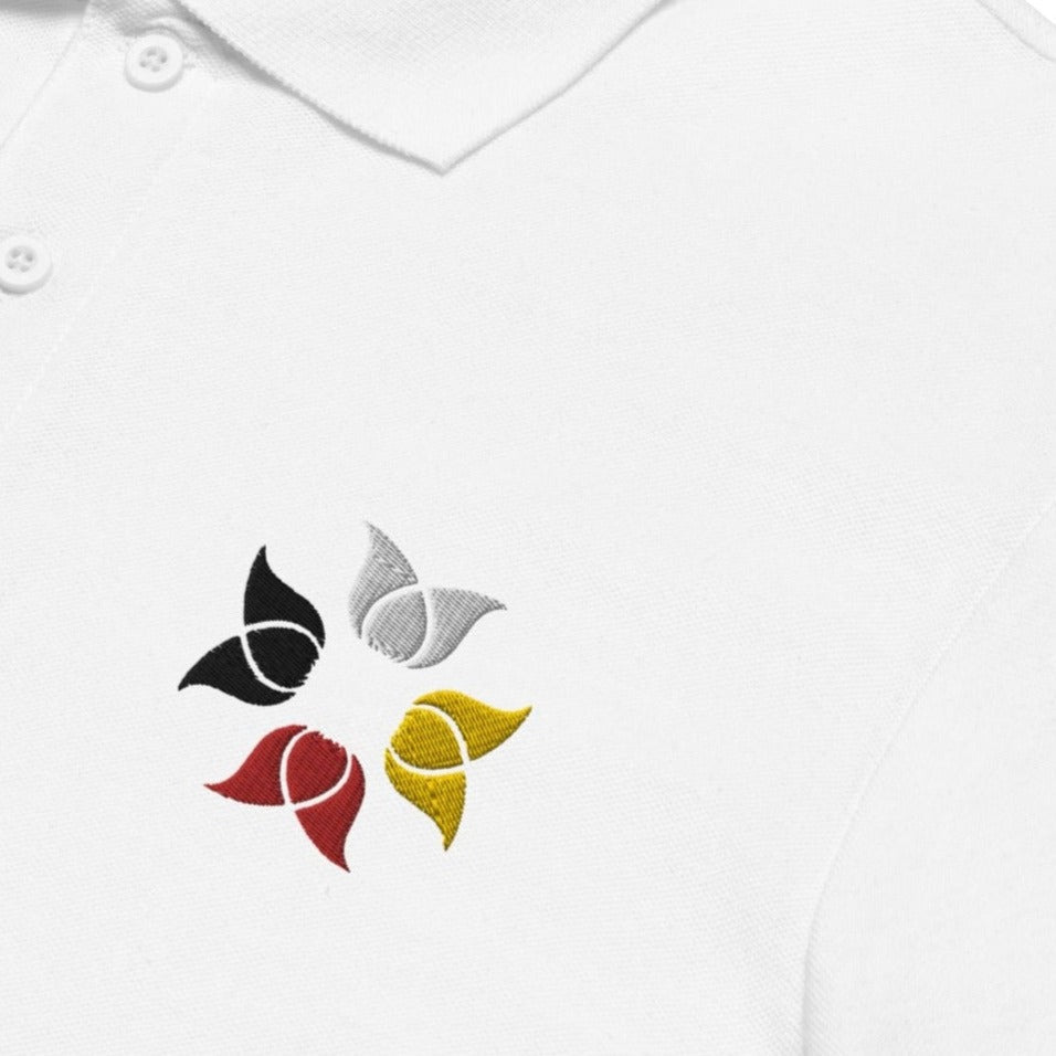 Native Floral Medicine Wheel polo shirt - Nikikw Designs