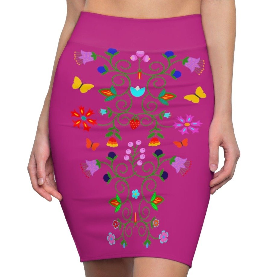 Native floral Pencil Skirt - Nikikw Designs