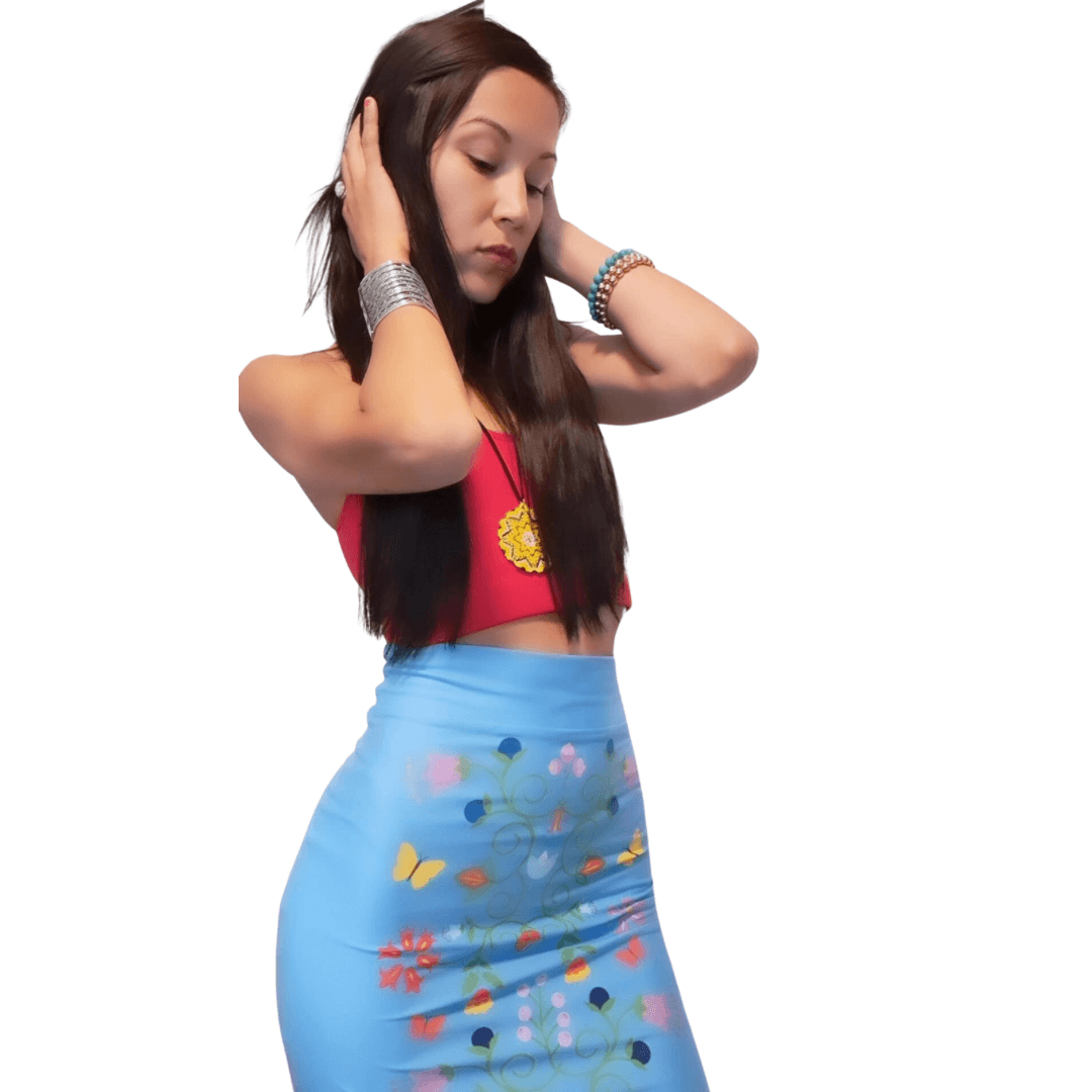 Native floral Pencil Skirt - Nikikw Designs