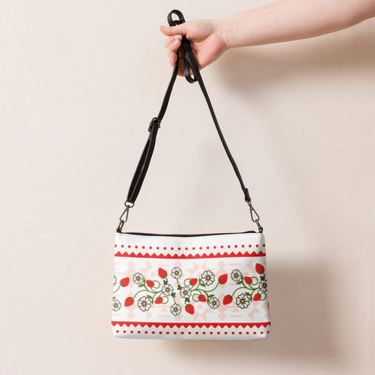 Native Floral Purse Strawberry Crossbody bag - Nikikw Designs