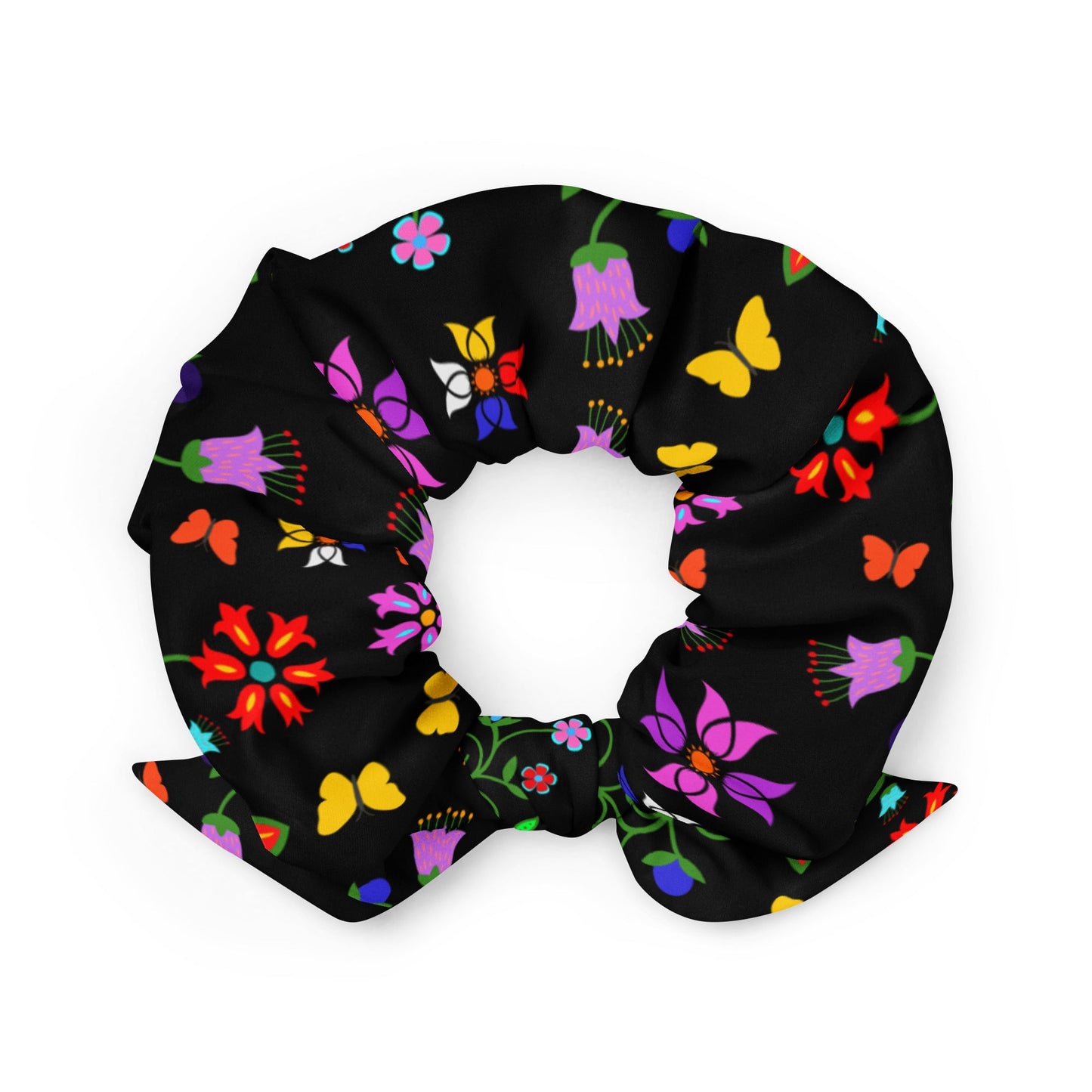 Native Floral Recycled Scrunchie - Nikikw Designs