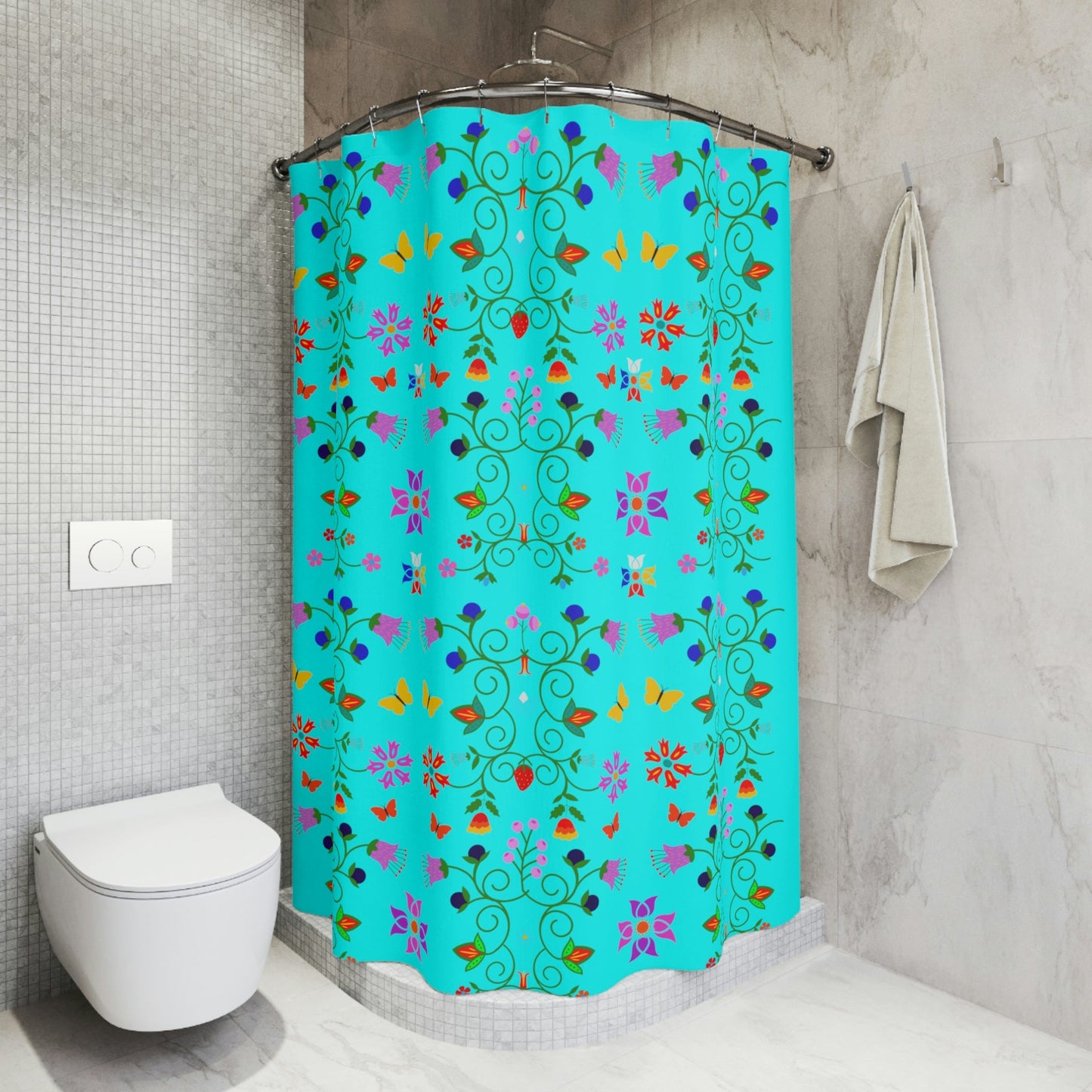 Native Floral Shower Curtain - Nikikw Designs