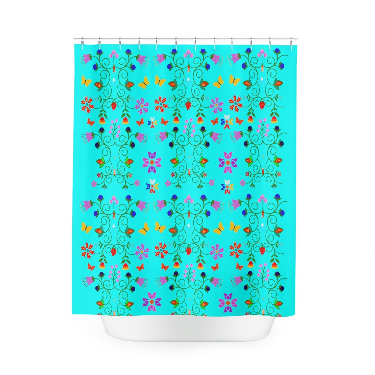 Native Floral Shower Curtain - Nikikw Designs