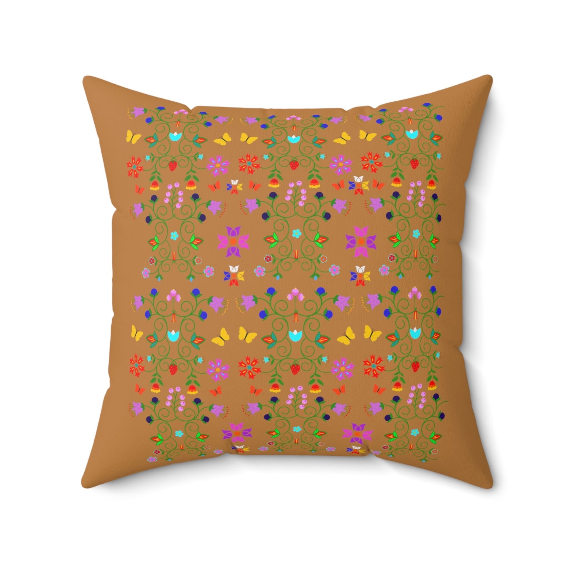 Native Floral Square Pillow - Nikikw Designs
