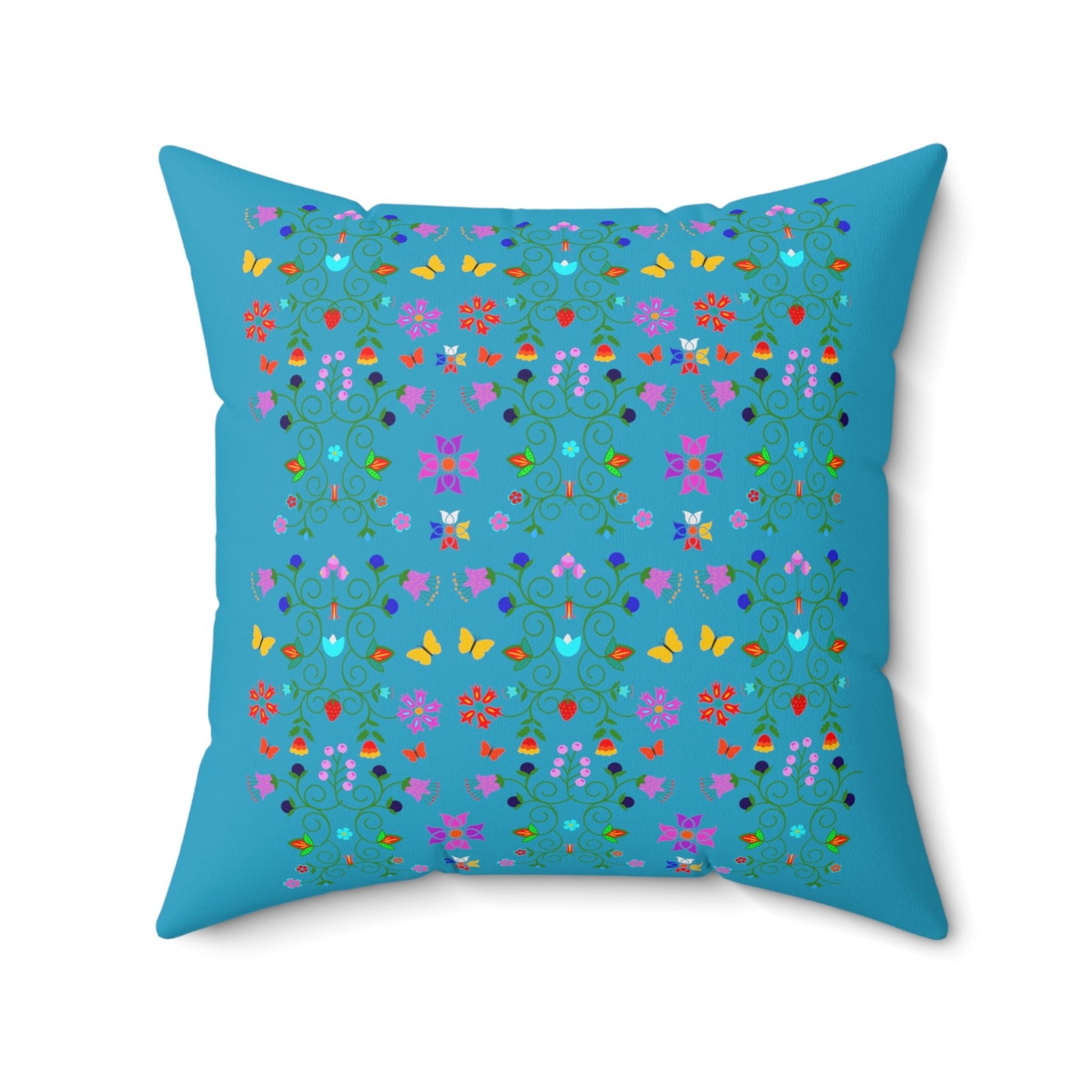 Native Floral Square Pillow - Nikikw Designs