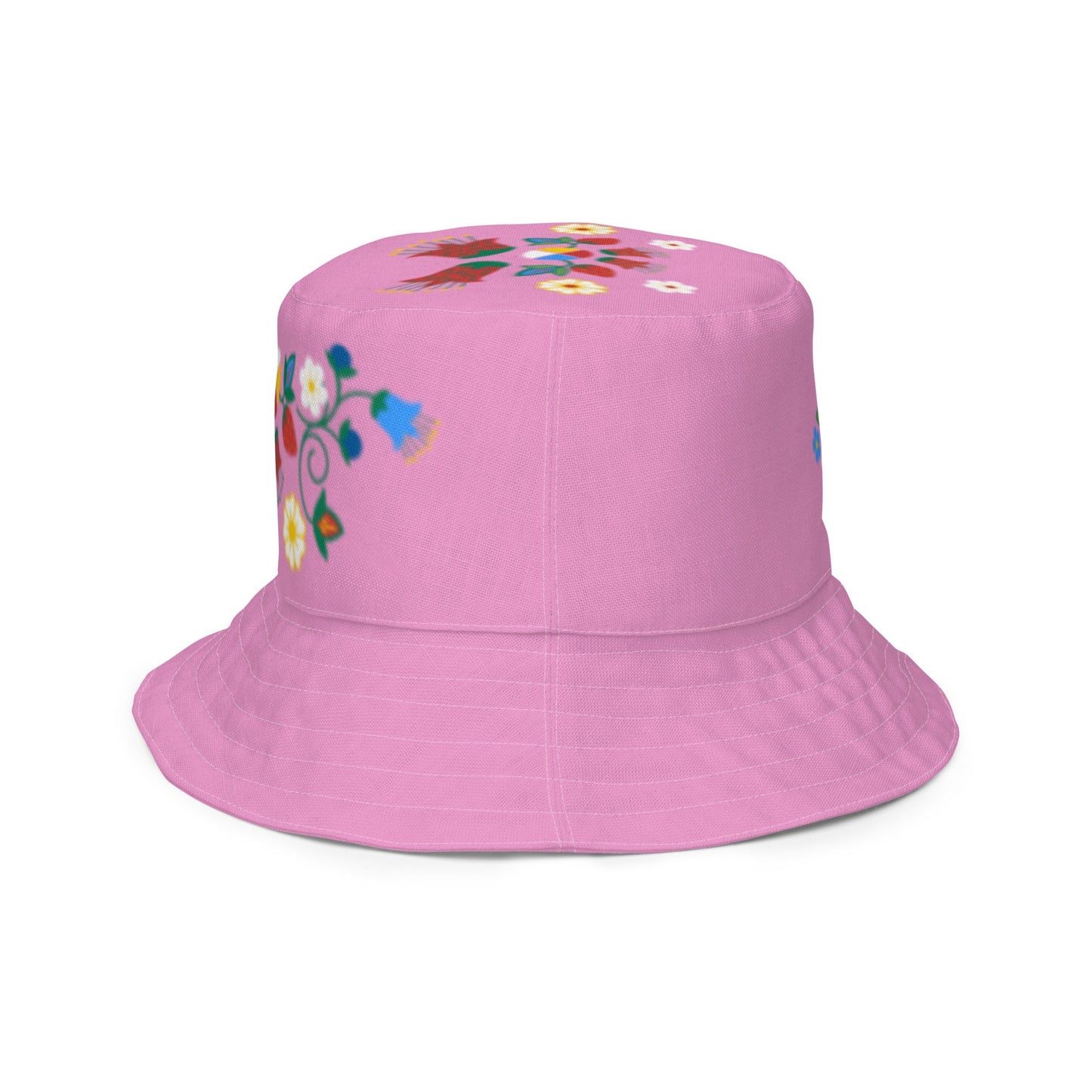 Native Floral Strawberry's Reversible bucket hat - Nikikw Designs