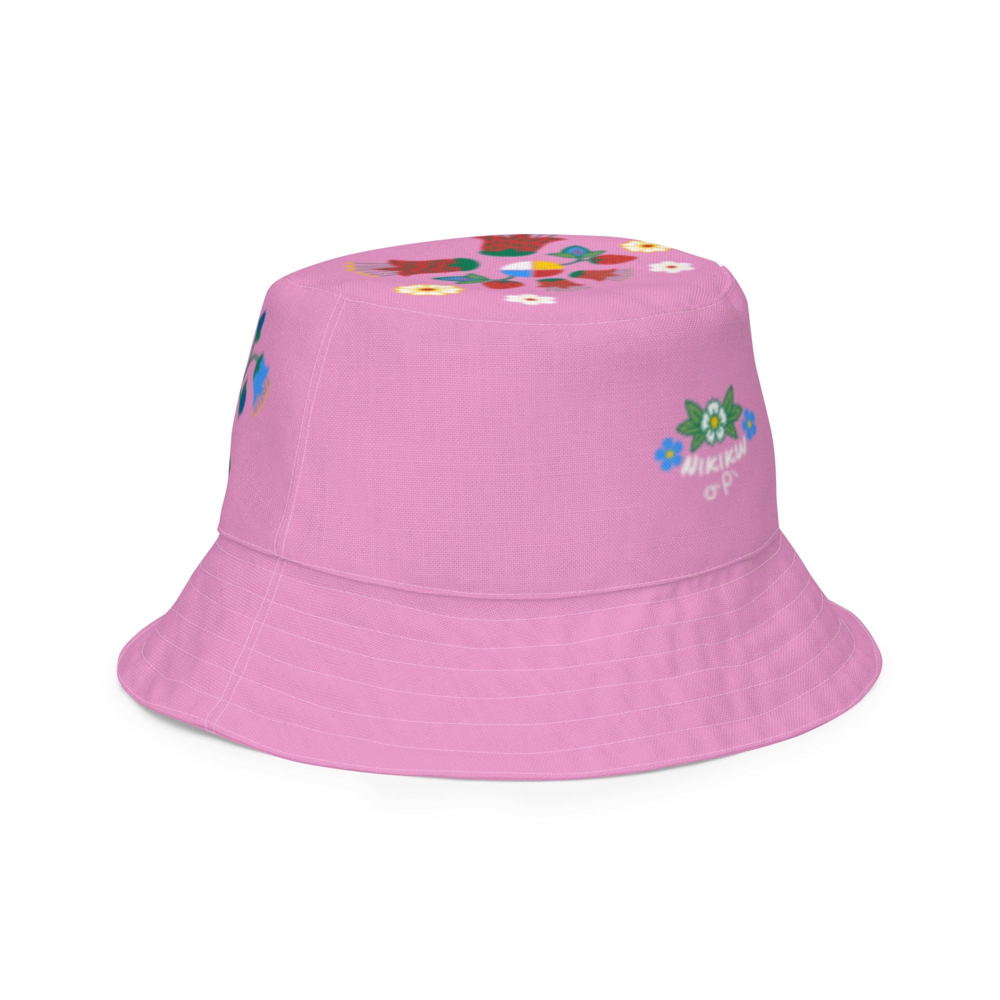 Native Floral Strawberry's Reversible bucket hat - Nikikw Designs