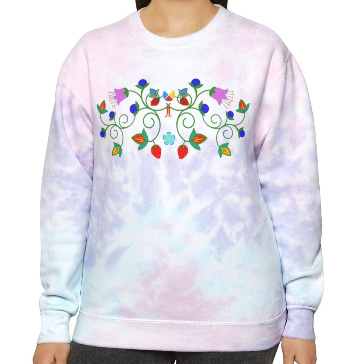 Native Floral Tie-Dye Sweatshirt Unisex Size - Nikikw Designs