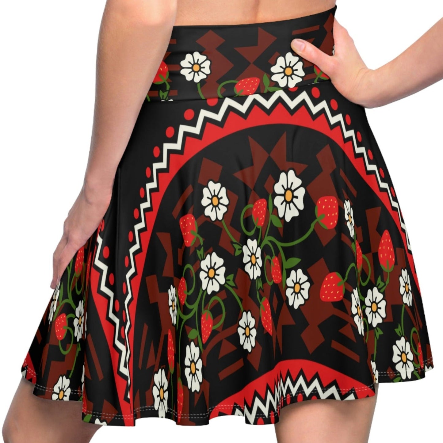 Native Floral Women's Skater Skirt - Nikikw Designs