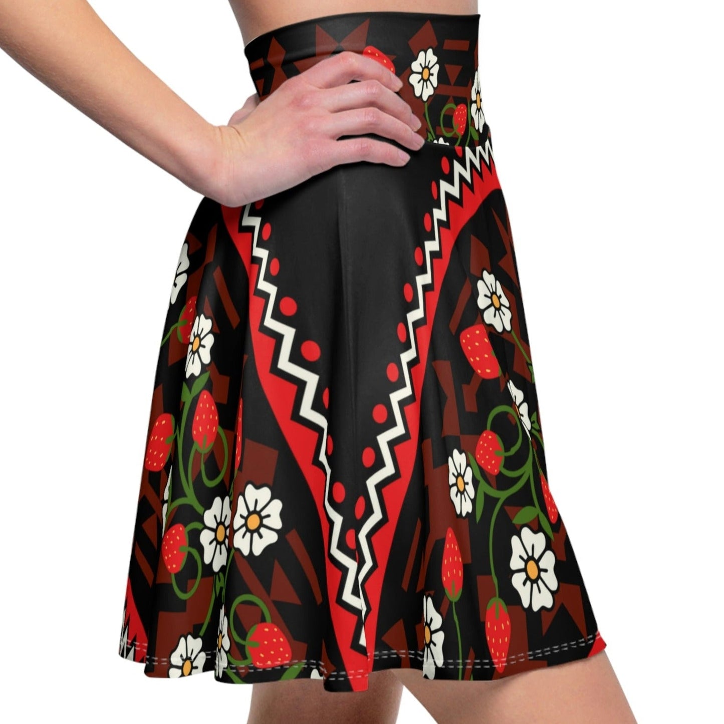 Native Floral Women's Skater Skirt - Nikikw Designs