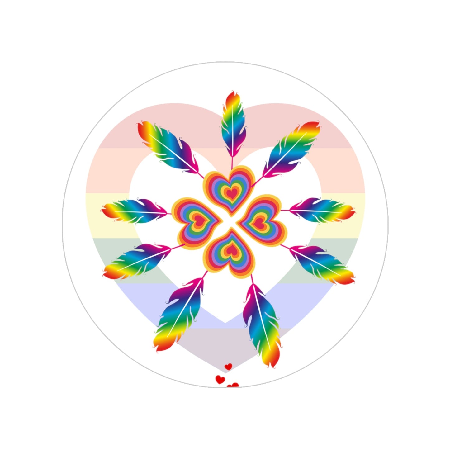 Native LGTBQ Transparent Outdoor Stickers, Round, 1pcs Land Back - Nikikw Designs