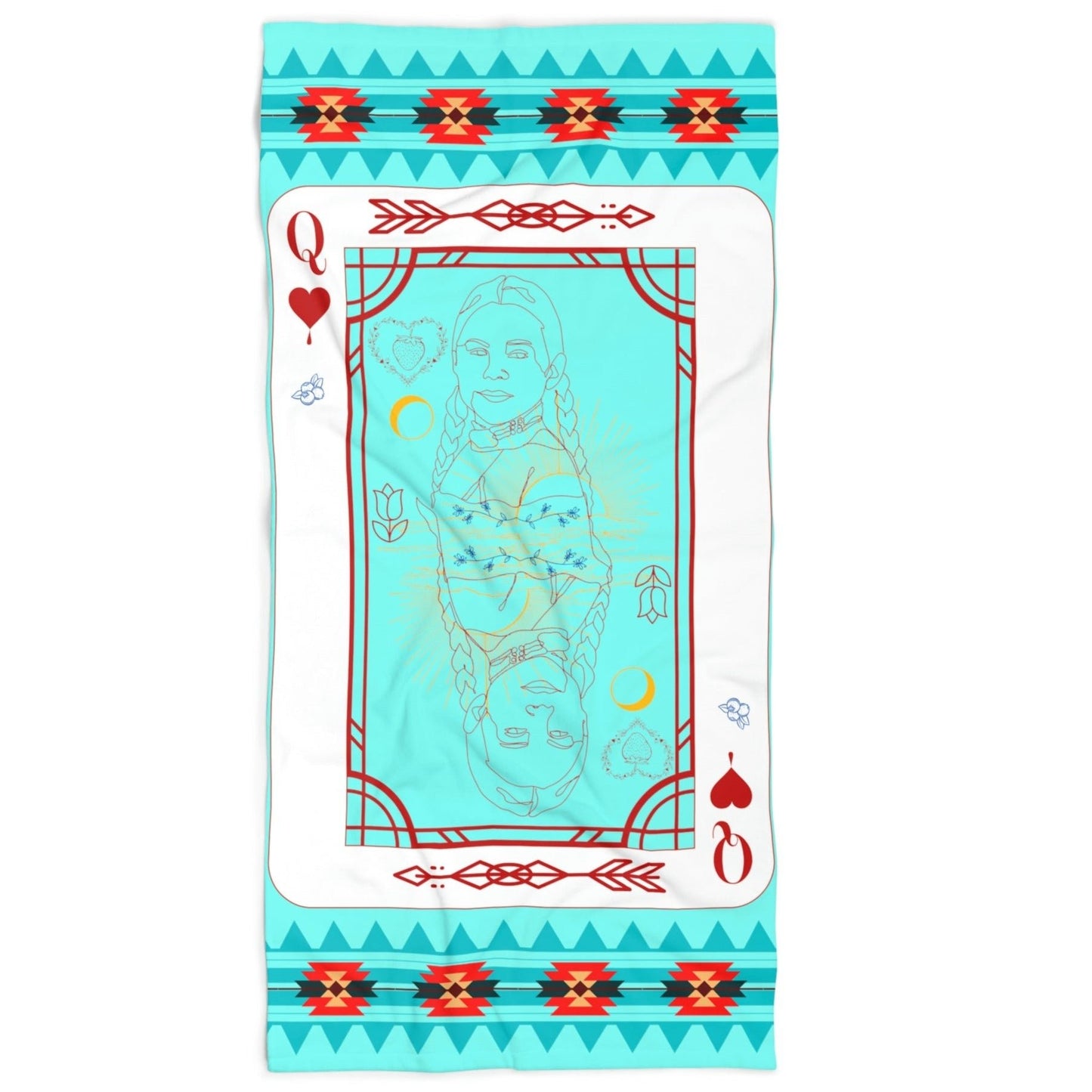 Native Matriarch of Hearts Beach Towel - Nikikw Designs