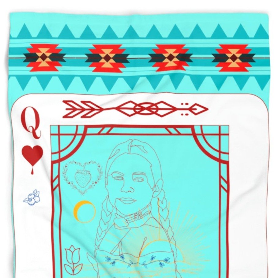 Native Matriarch of Hearts Beach Towel - Nikikw Designs